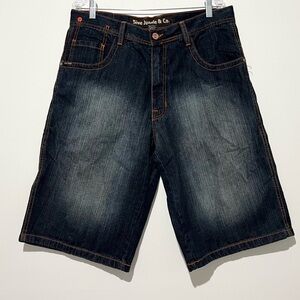 Five Jungle & Co Walk Of Life Y2K Wide Leg Embroidered Baggy VTG Shorts Men's 36